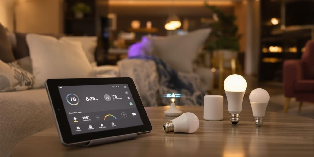Casa moderna con objetos conectados
