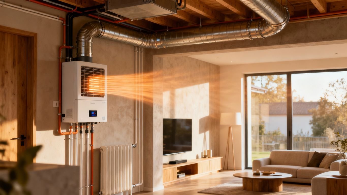 Recuperatore di calore installato in una casa moderna.