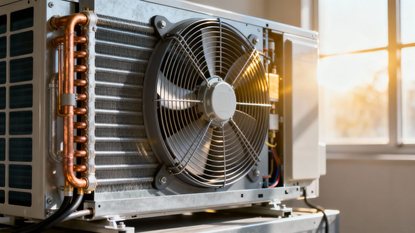 Climatiseur avec composants internes visibles