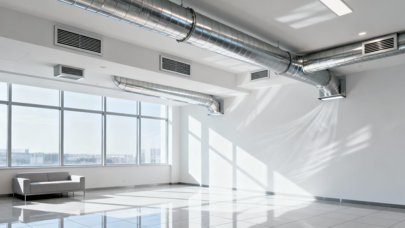 Extraction d'air dans une pièce moderne et lumineuse.