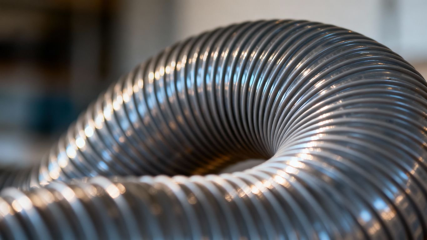 Gaine de ventilation en gros plan, texture et forme.