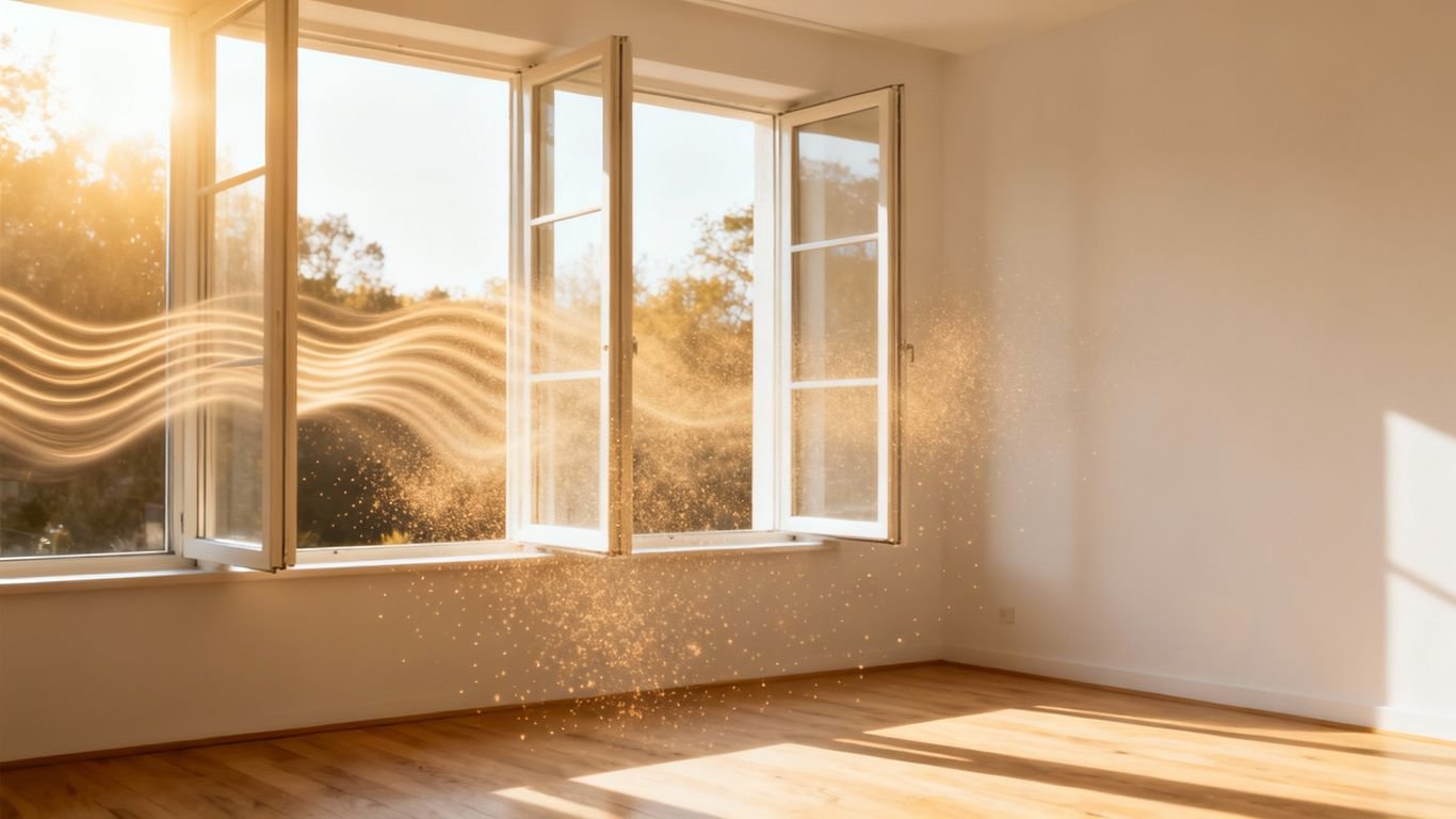 Circolazione di aria fresca in una stanza luminosa.